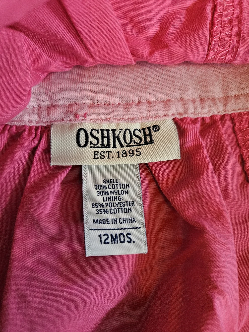 OshKosh B'gosh Bright Pink Embroidered Bird & Flower Jumper - Size 12mo